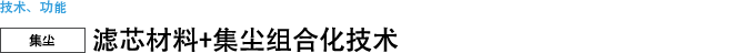 技术、功能【集尘】滤芯材料+集尘组合化技术